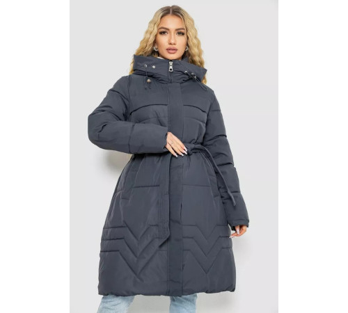 Пуховик женский зимний, цвет серо-синий, 243R8806