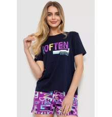 Женская пижама с принтом, цвет черно-фиолетовый, 219RF-2364.