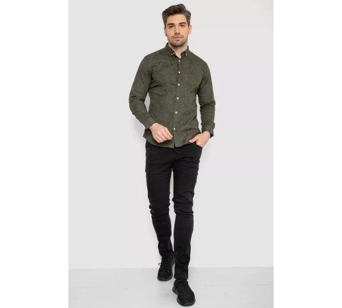 Рубашка мужская с принтом, цвет хаки, 247R115