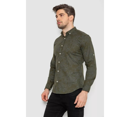 Рубашка мужская с принтом, цвет хаки, 247R115