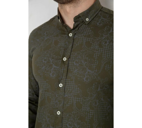 Рубашка мужская с принтом, цвет хаки, 247R115