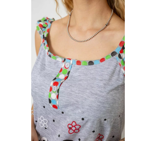 Сарафан домашний, цвет серо-красный, 238RH8