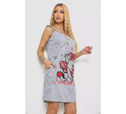 Сарафан домашний, цвет серо-красный, 238RH8