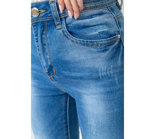 Джинси жіночі з потертостями, колір синій, 214R1531