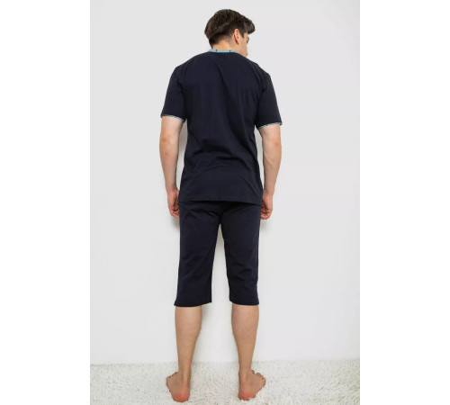 Піжама чоловіча з принтом, колір синій, 243R2005