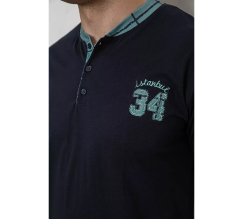 Піжама чоловіча з принтом, колір синій, 243R2005