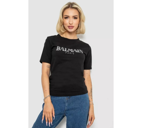 Женская футболка с принтом, цвет черный, 238R01640