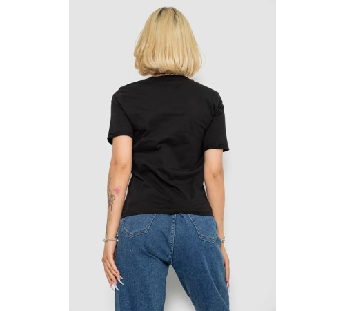 Женская футболка с принтом, цвет черный, 238R01640