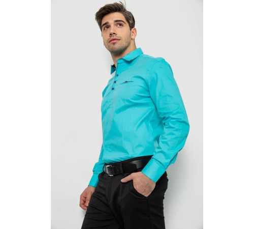 Сорочка чоловіча, колір бірюзовий, 214R7158