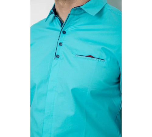 Сорочка чоловіча, колір бірюзовий, 214R7158