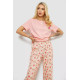 Піжама жіноча з принтом, колір персиковий, 243R10353