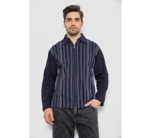 Кофта мужская на молнии в полоску, цвет темно-синий, 238R123.