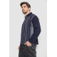 Кофта мужская на молнии в полоску, цвет темно-синий, 238R123.