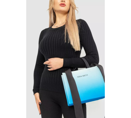 Женская водолазка в рубчик, цвет черный, 204R9031