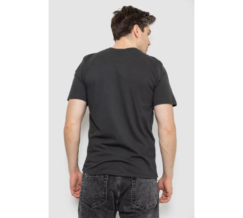 Мужская футболка с принтом, цвет темно-серый, 241R1908