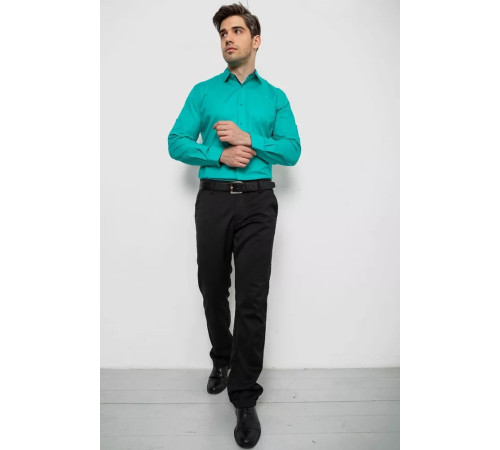 Рубашка мужская однотонная, цвет мятный, 214R7327-1.