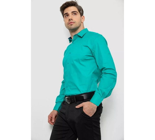 Рубашка мужская однотонная, цвет мятный, 214R7327-1.