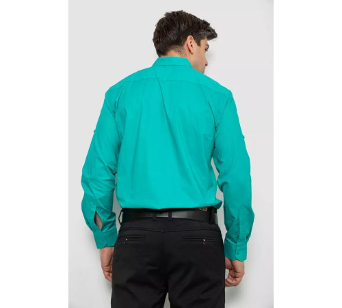 Рубашка мужская однотонная, цвет мятный, 214R7327-1.