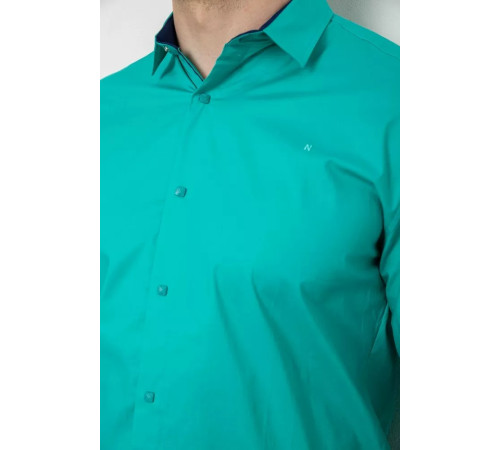 Рубашка мужская однотонная, цвет мятный, 214R7327-1.