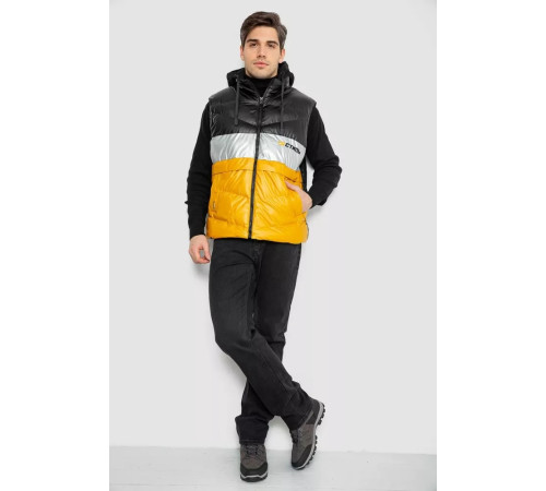 Жилетка чоловіча демісезонна, колір чорно-жовтий, 244R990013