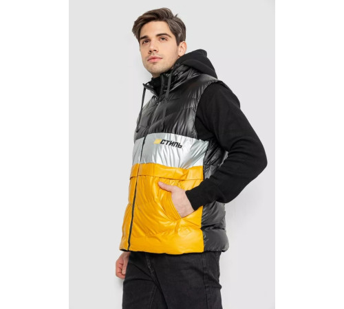 Жилетка чоловіча демісезонна, колір чорно-жовтий, 244R990013