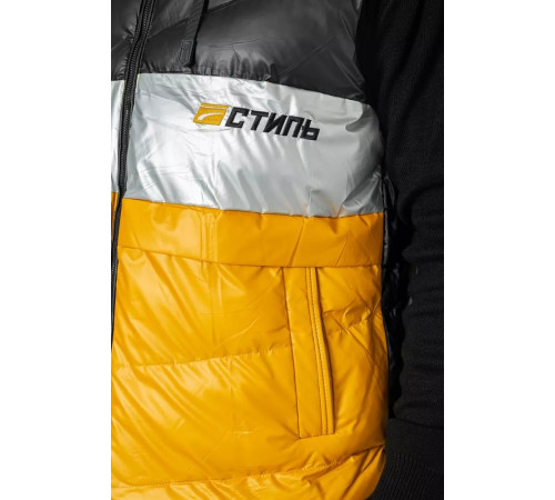 Жилетка чоловіча демісезонна, колір чорно-жовтий, 244R990013