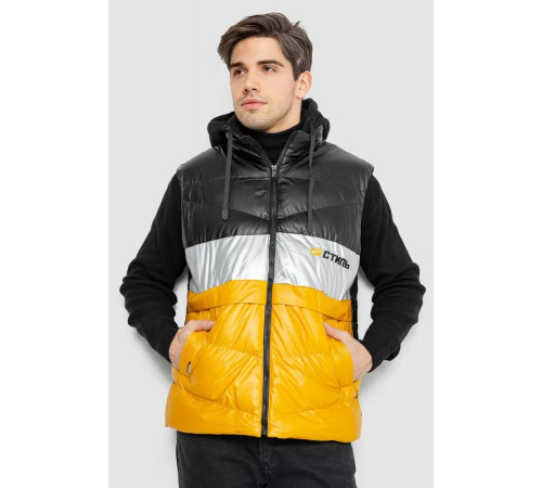 Жилетка чоловіча демісезонна, колір чорно-жовтий, 244R990013