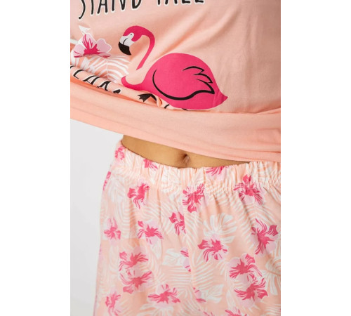 Пижама женская с принтом, цвет персиковый, 243R2088.