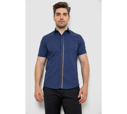 Сорочка чоловіча з принтом, колір синій, 214R7017