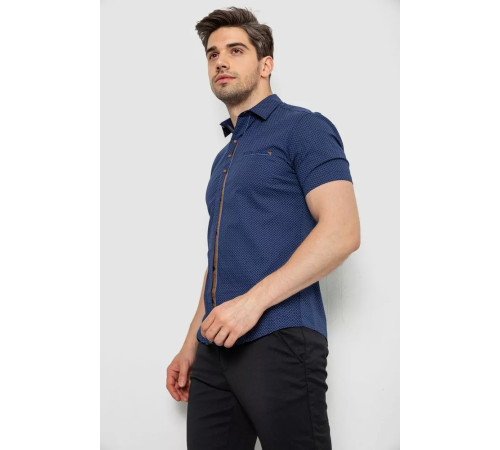 Сорочка чоловіча з принтом, колір синій, 214R7017