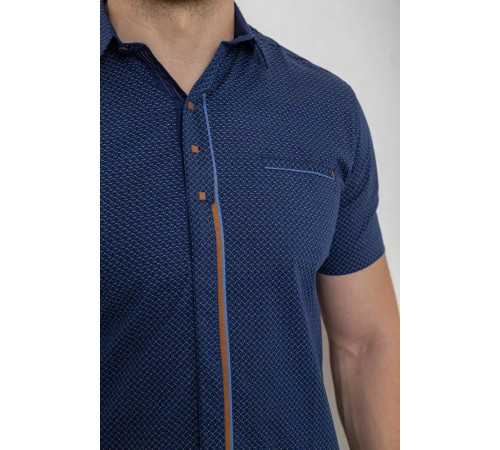 Сорочка чоловіча з принтом, колір синій, 214R7017