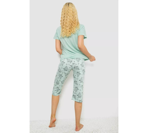 Пижама женская с принтом, цвет мятный, 243R10305.