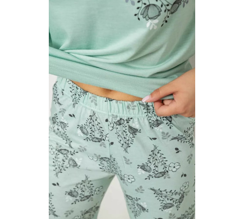 Пижама женская с принтом, цвет мятный, 243R10305.
