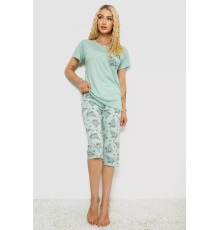 Пижама женская с принтом, цвет мятный, 243R10305.
