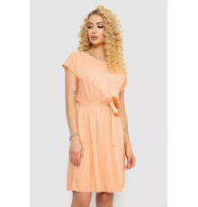 Платье однотонное, цвет персиковый, 214R0225.