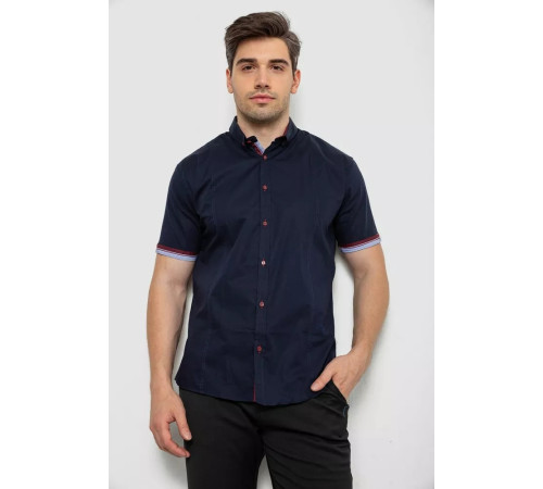 Сорочка чоловіча з принтом, колір темно-синій, 214R1512