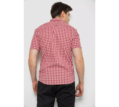Сорочка чоловіча в клітку, колір червоний, 214R832