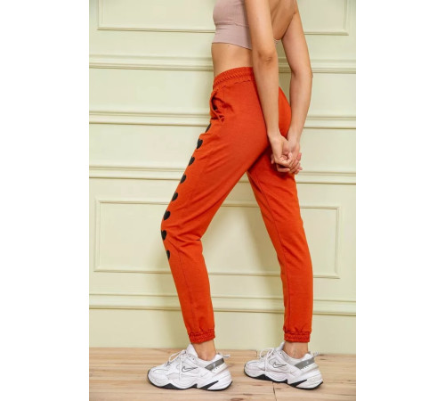 Женские спортивные брюки, с принтом Сердце, цвет терракотовый, 102R212.