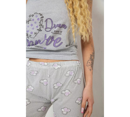 Женская пижама с принтом, цвет серый, 238R3128.