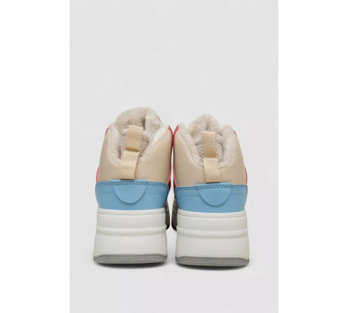 Кросівки жіночі зимові на хутрі, колір біло-червоний, 248RAM09-96