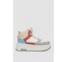 Кроссовки женские зимние на меху, цвет бело-красный, 248RAM09-96