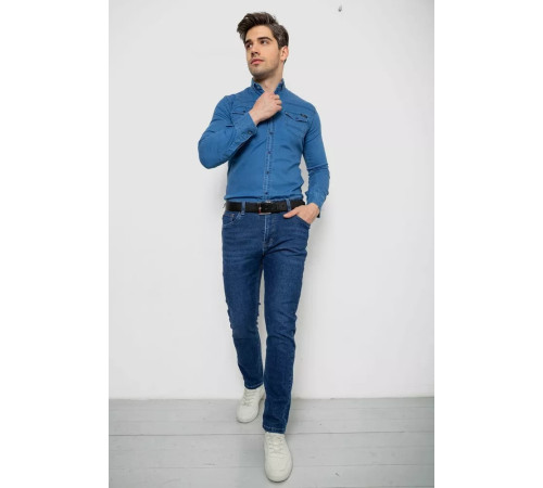 Рубашка мужская джинсовая, цвет синий, 214R802