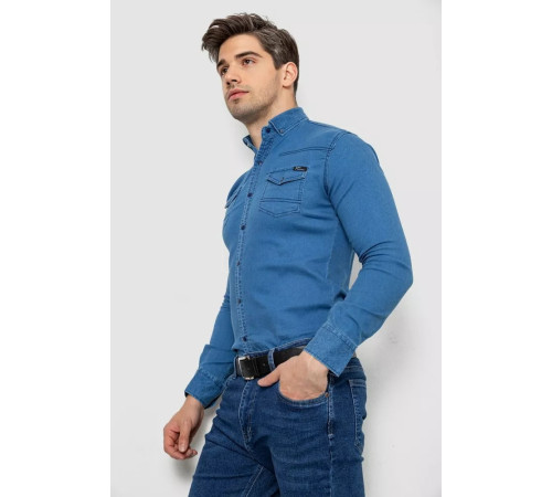 Рубашка мужская джинсовая, цвет синий, 214R802
