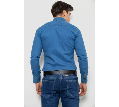 Рубашка мужская джинсовая, цвет синий, 214R802