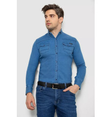 Рубашка мужская джинсовая, цвет синий, 214R802