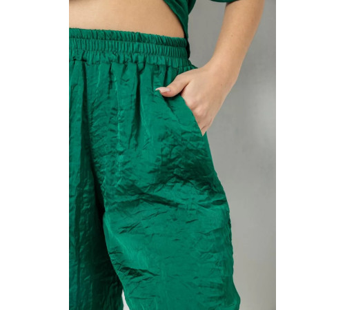 Костюм женский однотонный, цвет темно-зеленый, 119R0038-2.