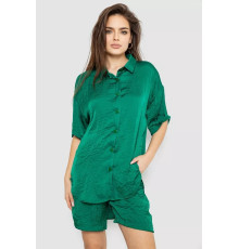 Костюм женский однотонный, цвет темно-зеленый, 119R0038-2.