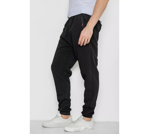 Спорт чоловічі штани на флісі, колір чорний, 244R41309