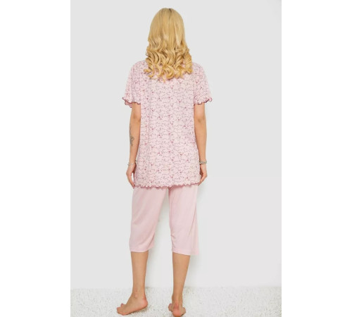 Женская пижама с принтом, цвет розовый, 243R7081