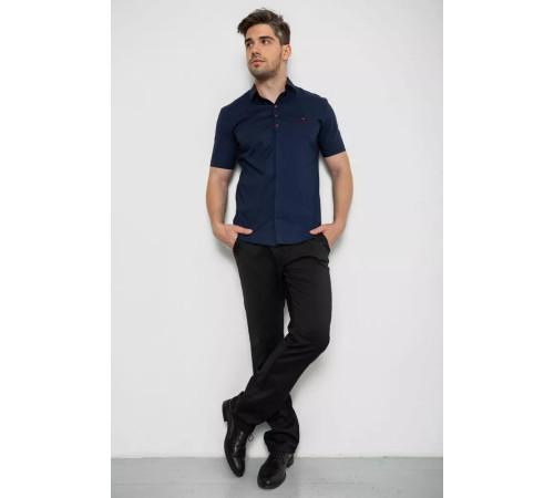 Рубашка мужская классическая, цвет темно-синий, 214R7114-1.